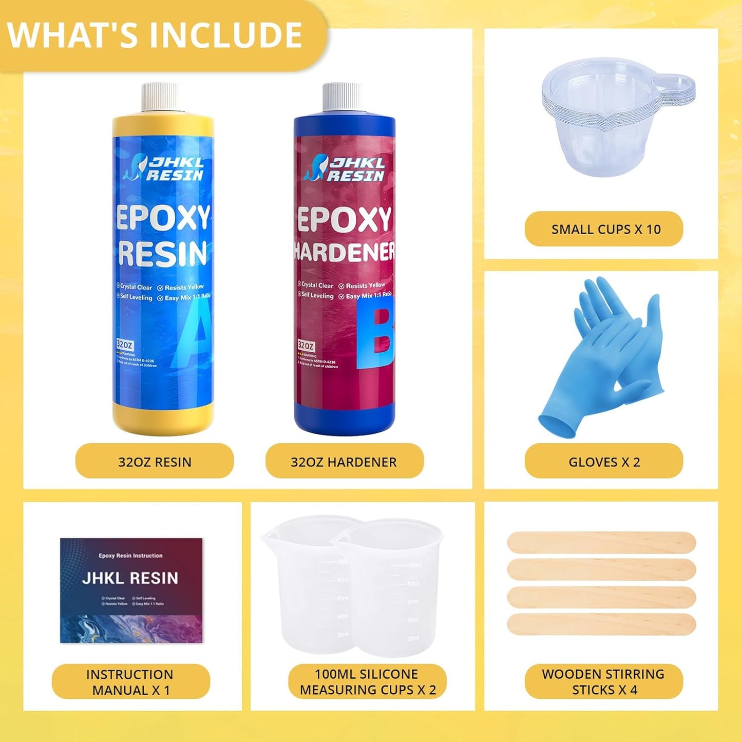JHKL Crystal Clear Art & Craft Epoxy Resin
