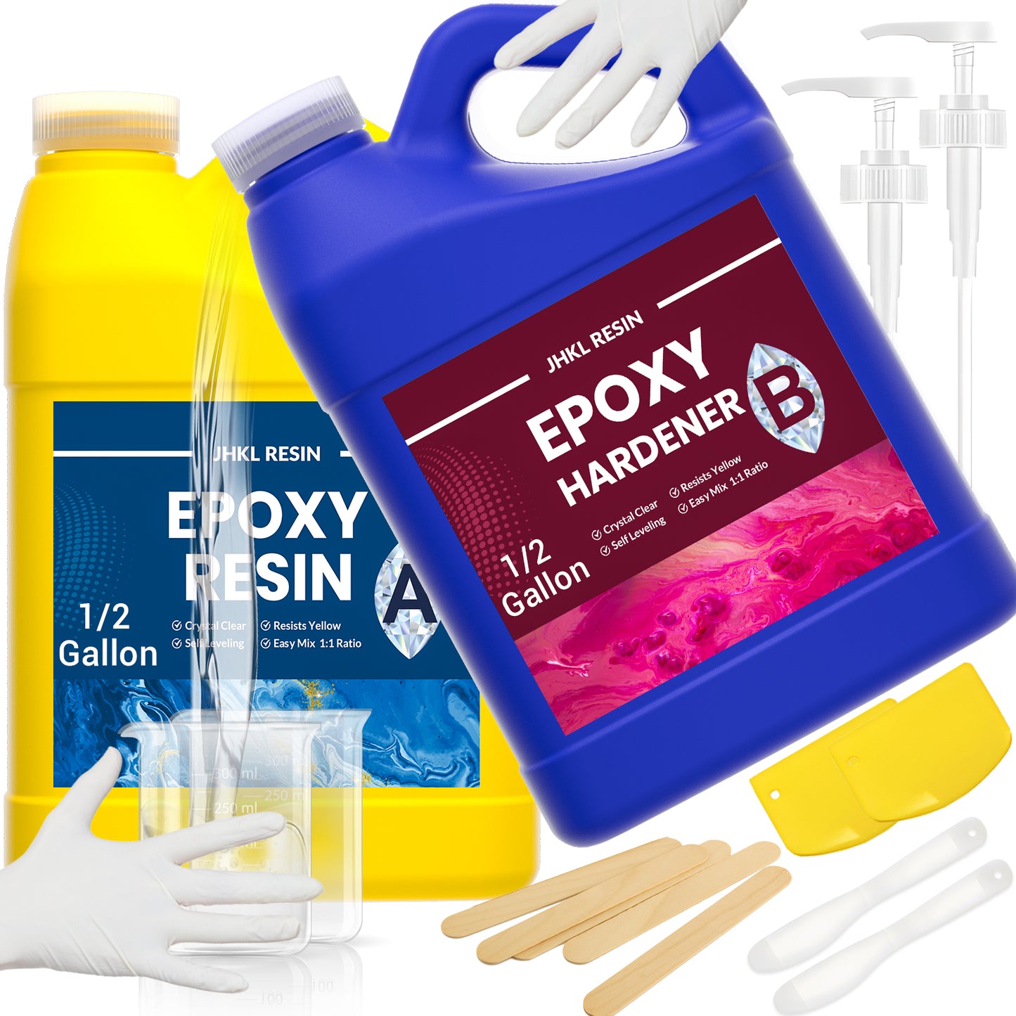 JHKL 1 Gallon Versatile Epoxy Resin for Art and Craft Project