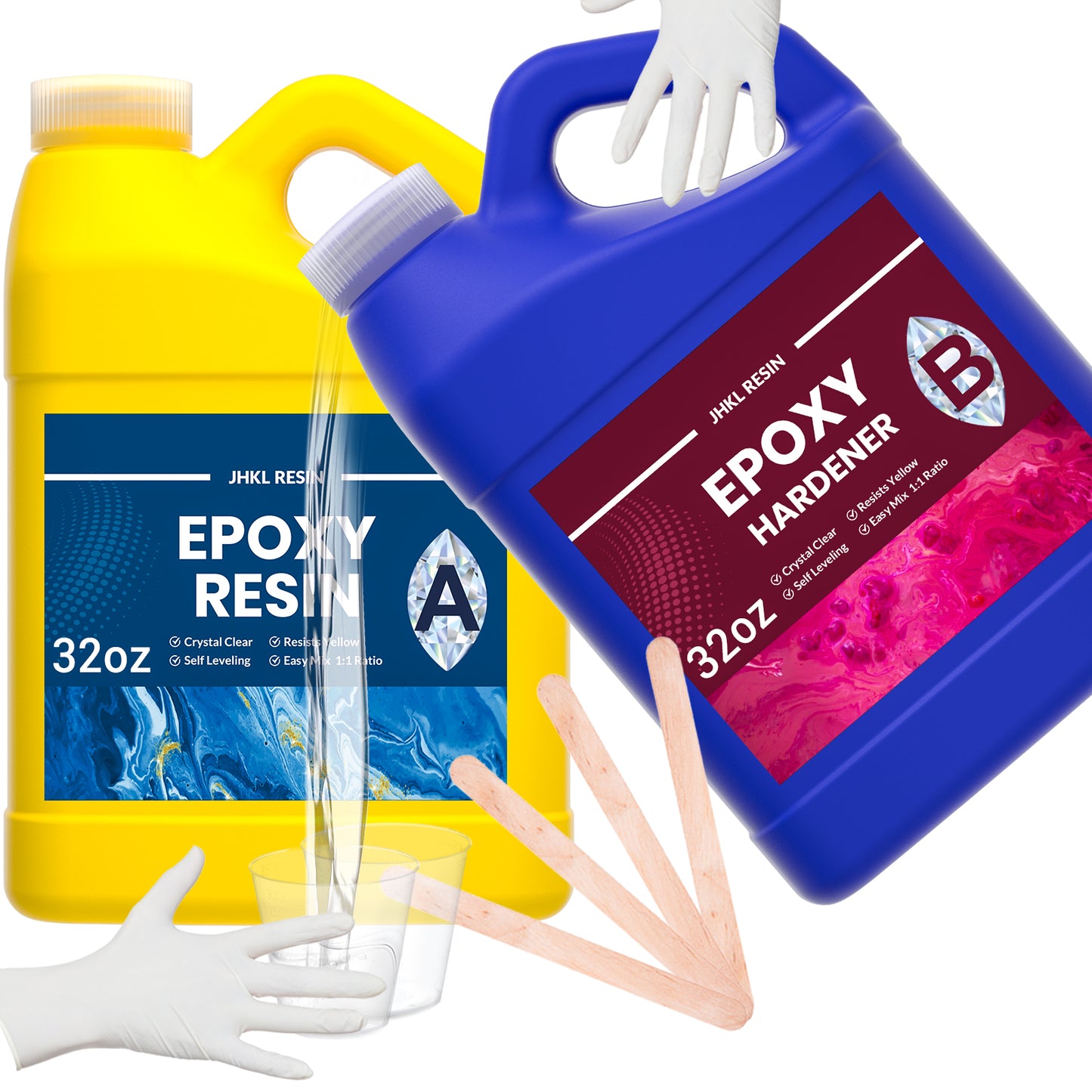 JHKL 64oz Versatile Epoxy Resin for Art and Craft Projects