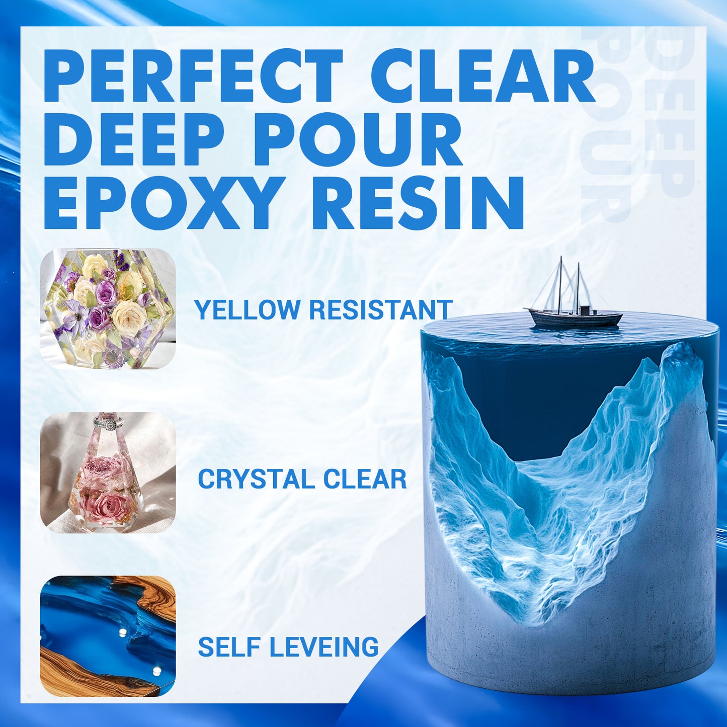 JHKL Crystal Clear Deep Pour Resin Kit