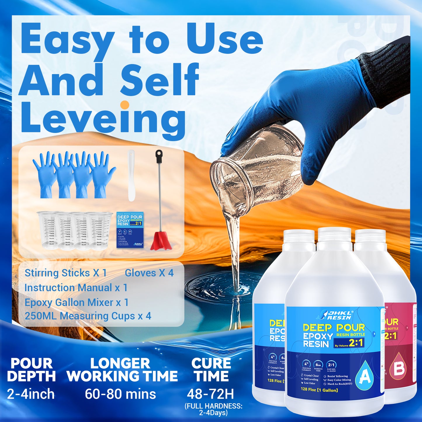 JHKL Crystal Clear Deep Pour Resin Kit