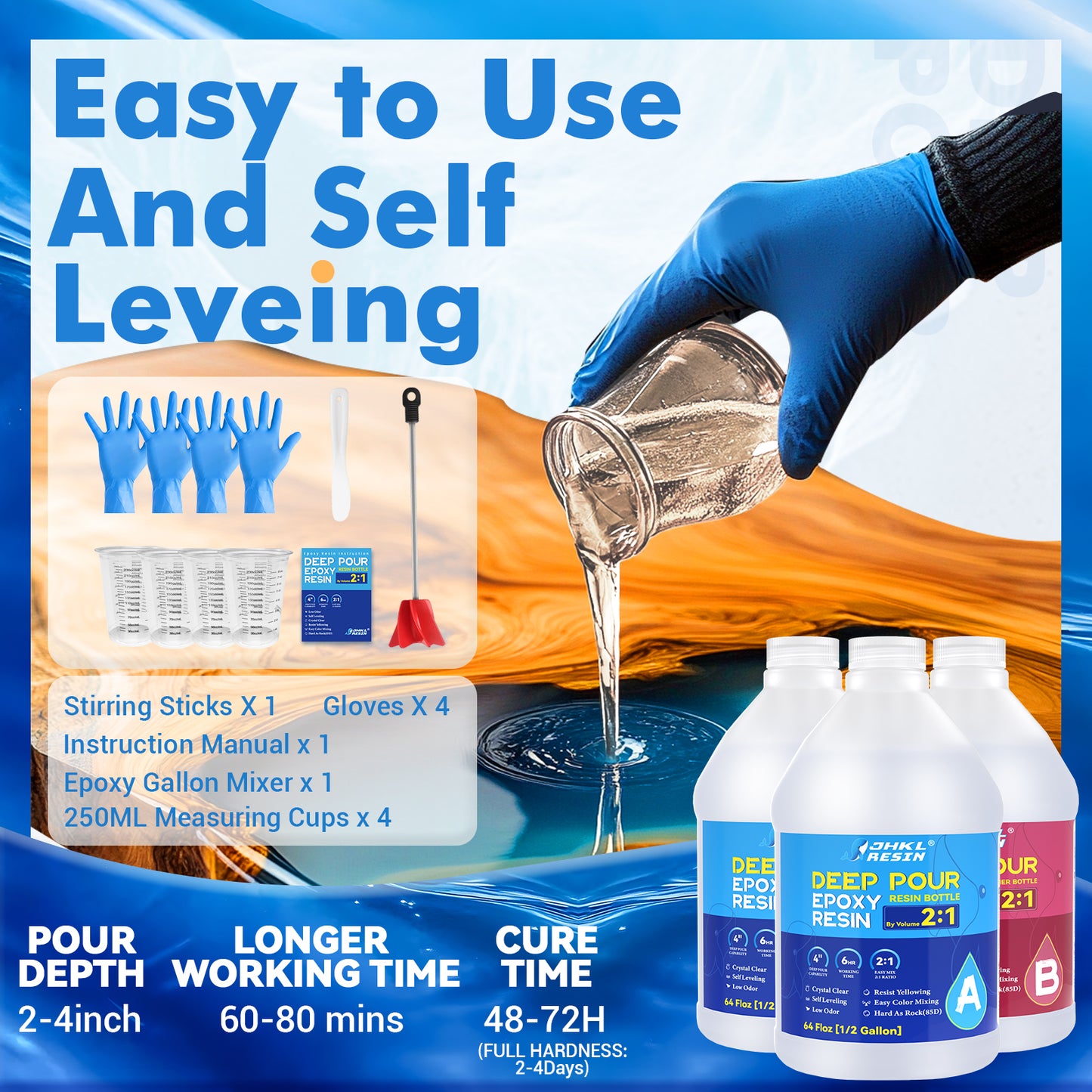 JHKL Crystal Clear Deep Pour Resin Kit