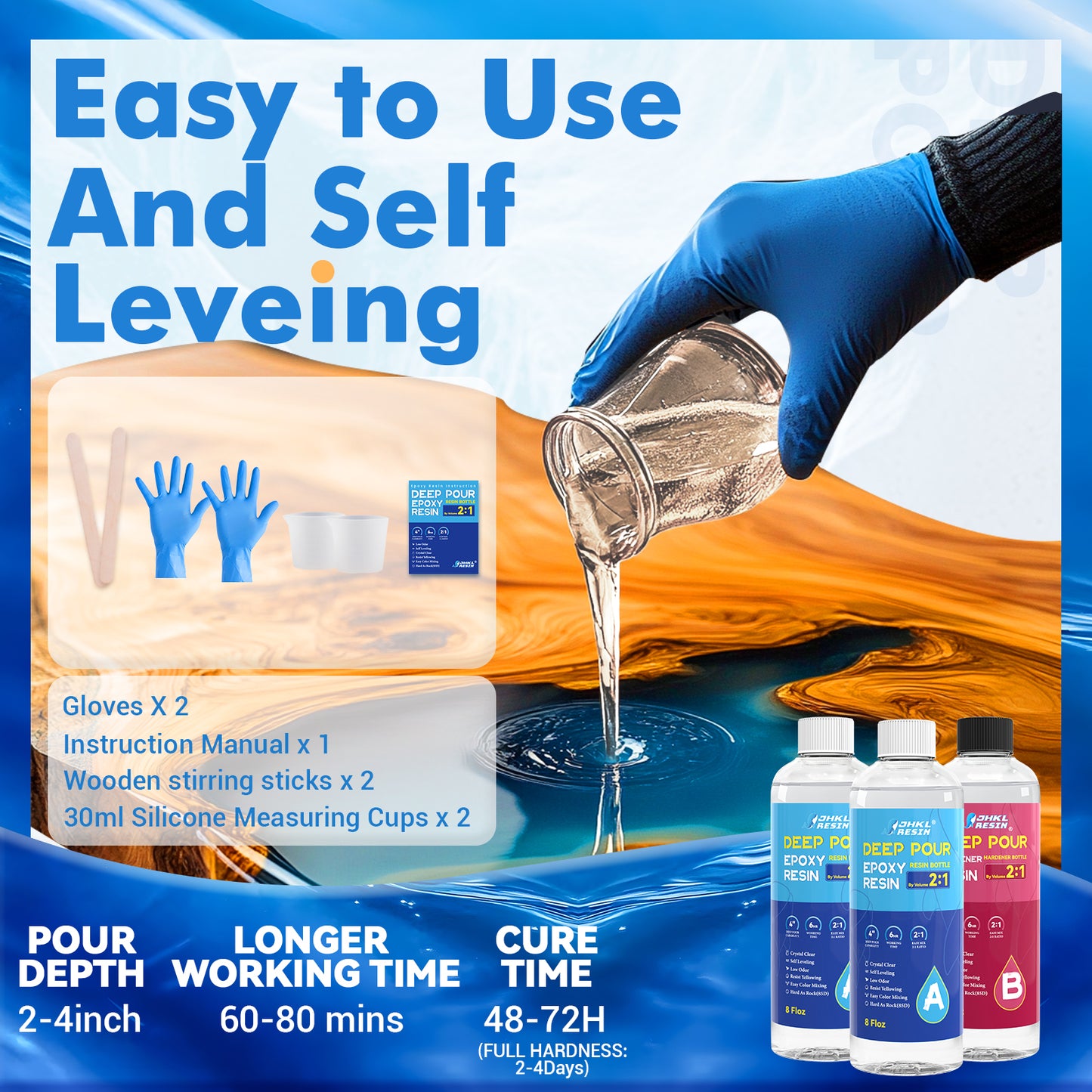 JHKL Crystal Clear Deep Pour Resin Kit
