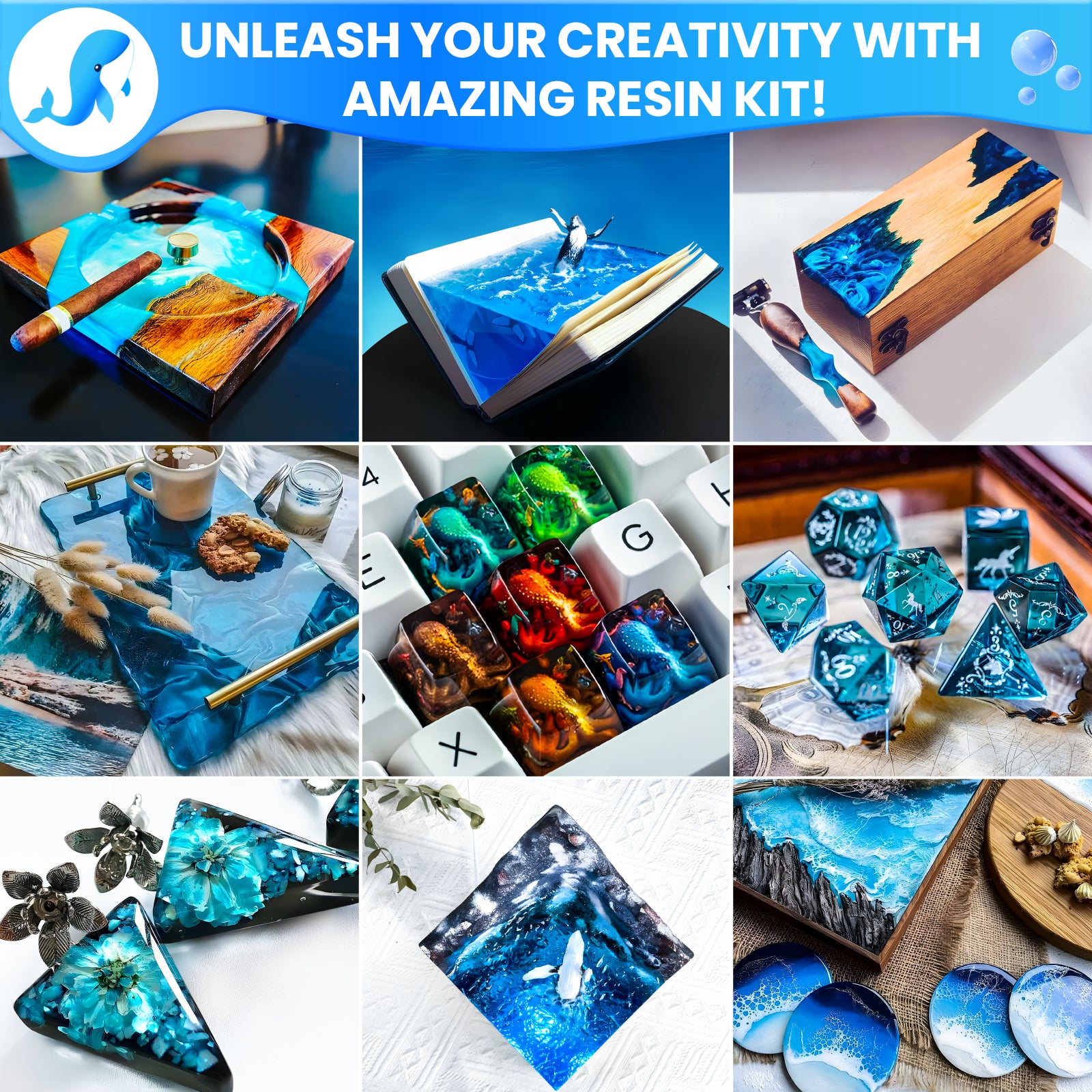 JHKL Art-Craft Resin Kit - Unleash Your Creativity in Various Scenes and Project