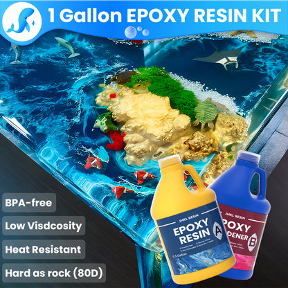 Close-up of JHKL 1 Gallon Crystal Clear Epoxy Resin for Art and Craft Projects