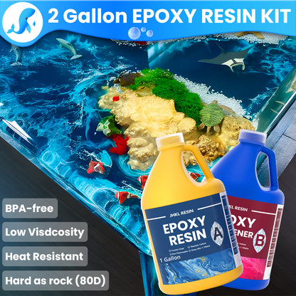 Close-up of JHKL 2 Gallon Crystal Clear Epoxy Resin for Art and Craft Projects