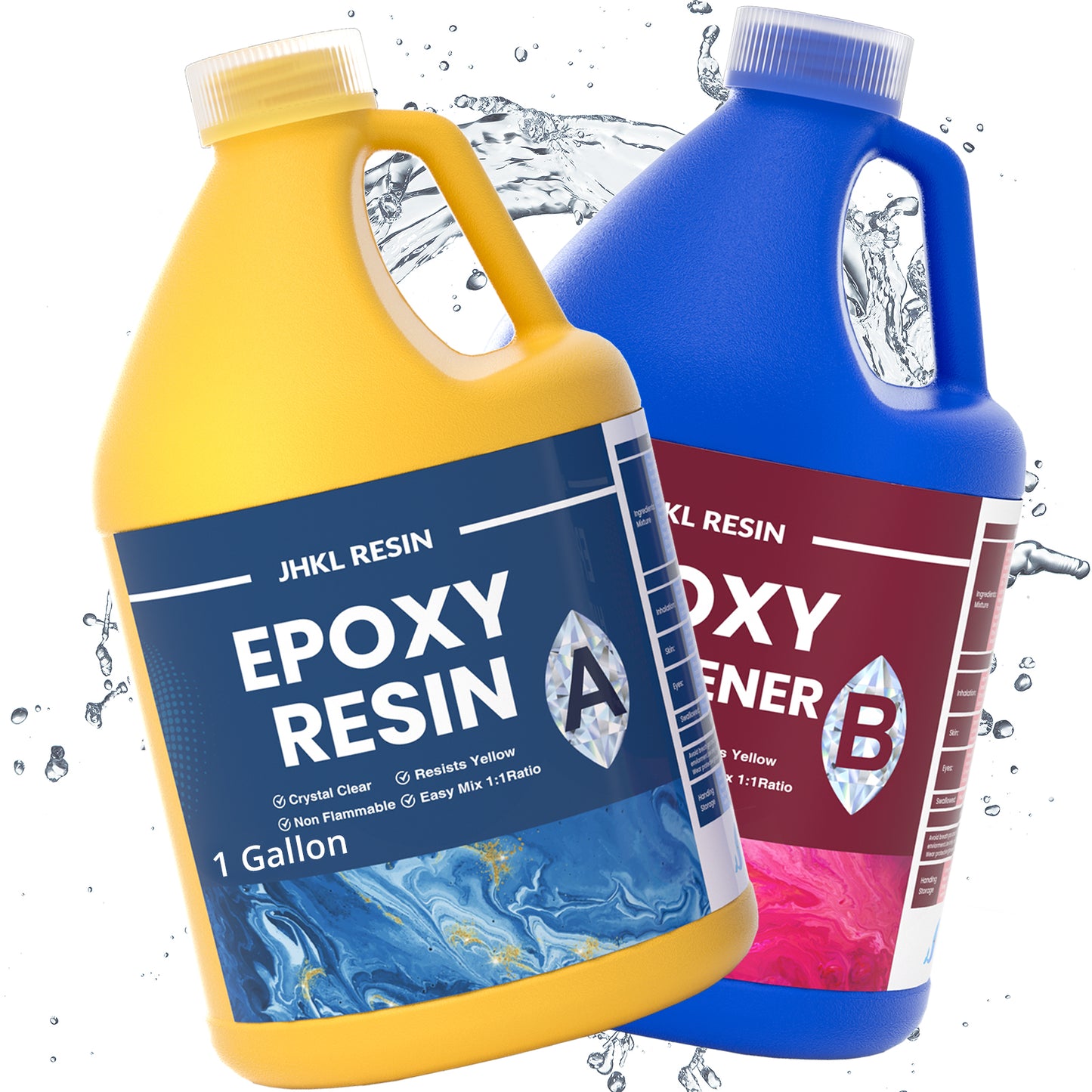 JHKL 2 Gallon Crystal Clear Epoxy Resin for Art and Craft Project