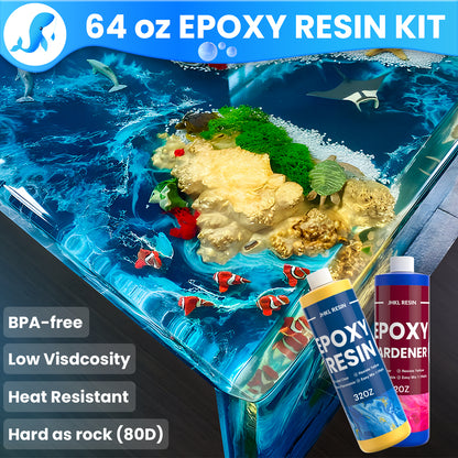 Close-up of JHKL 64oz Crystal Clear Epoxy Resin for Art and Craft Projects